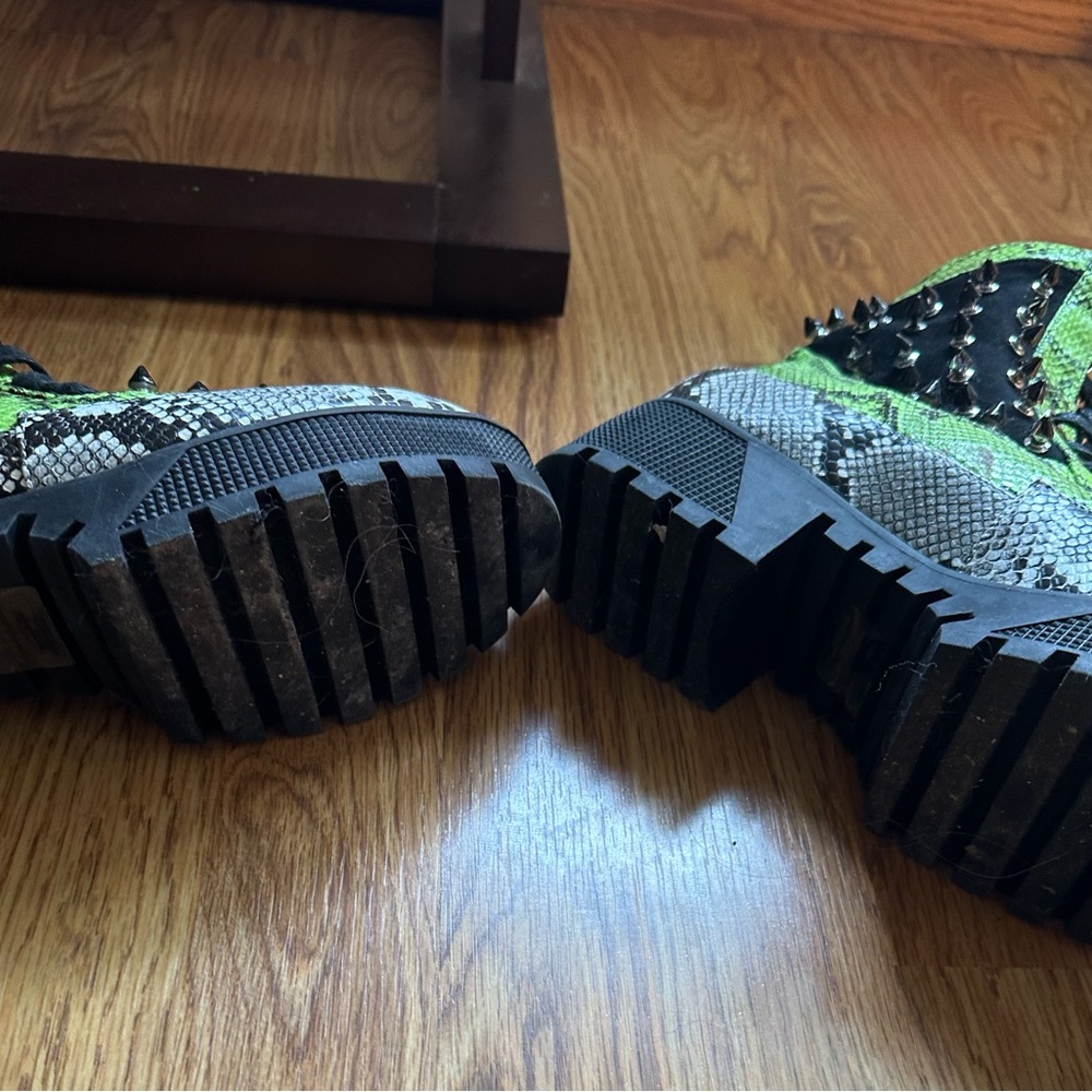 Cape Robbin Green Snake Print Combat Boots size 11 - Picture 5 of 8